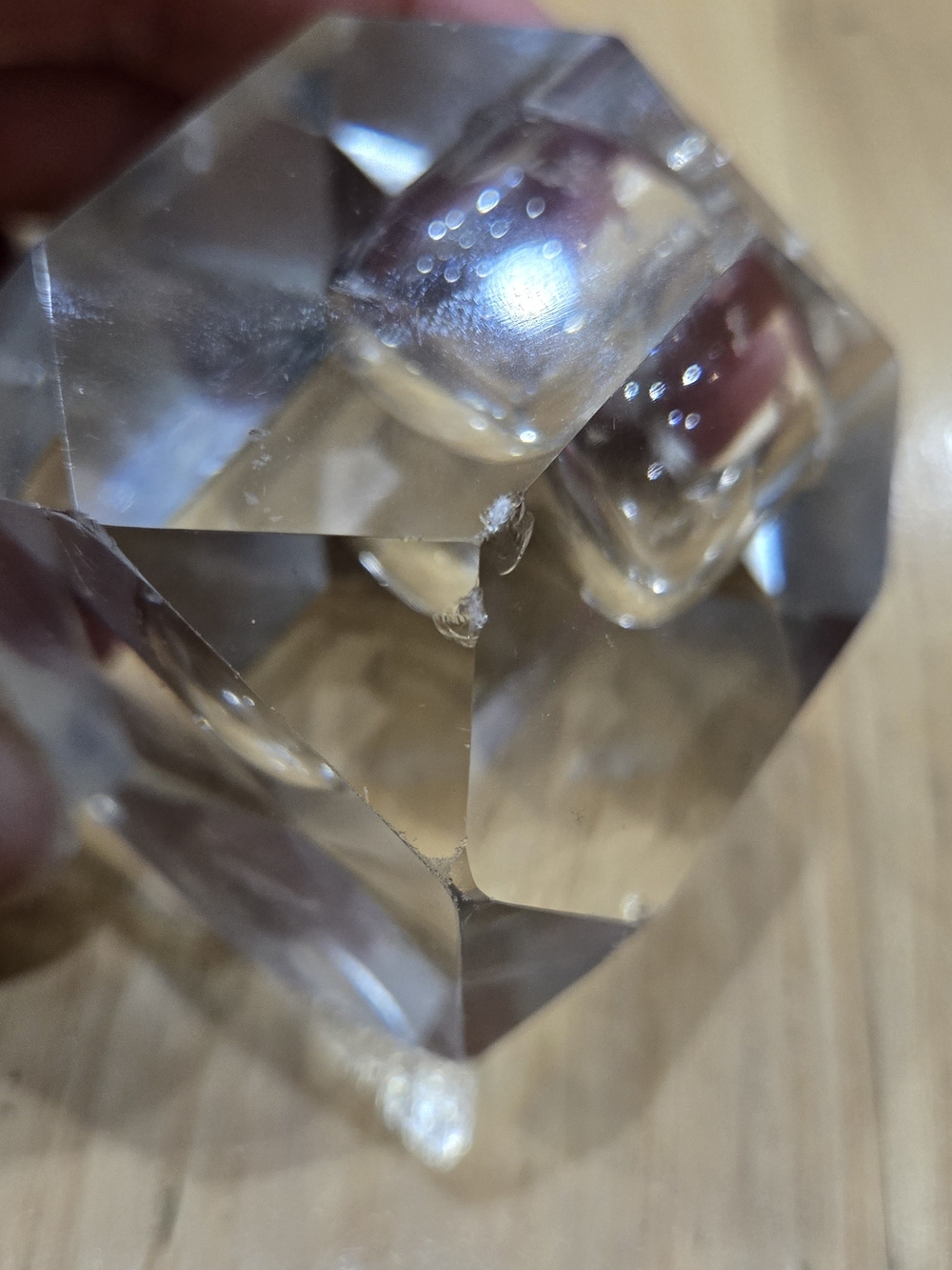 Pair Of Vintage Crystal Candle Holders - Clear- Diamond Cut - Picture 10 of 11